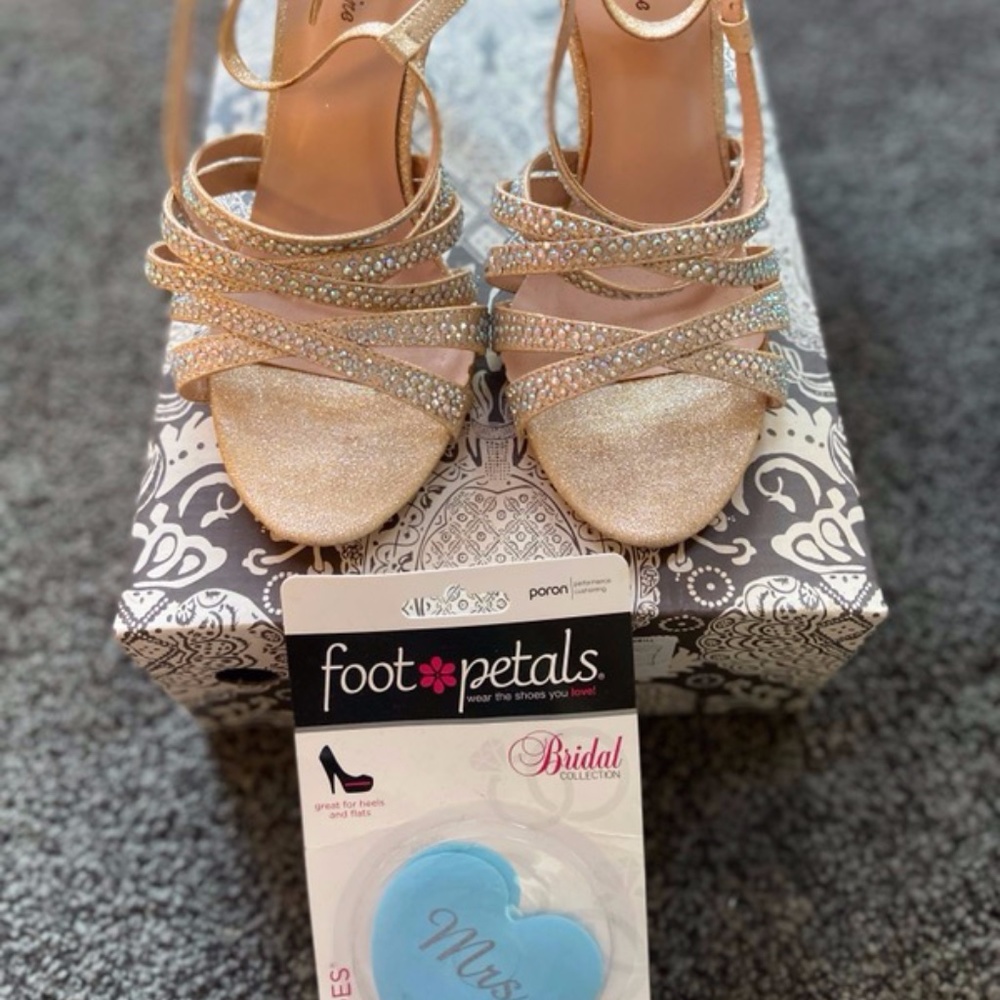 Sparkly wedding strappy heel sandal
